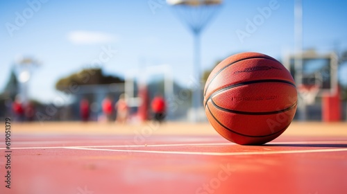basketball, pretty court and basketball on the net