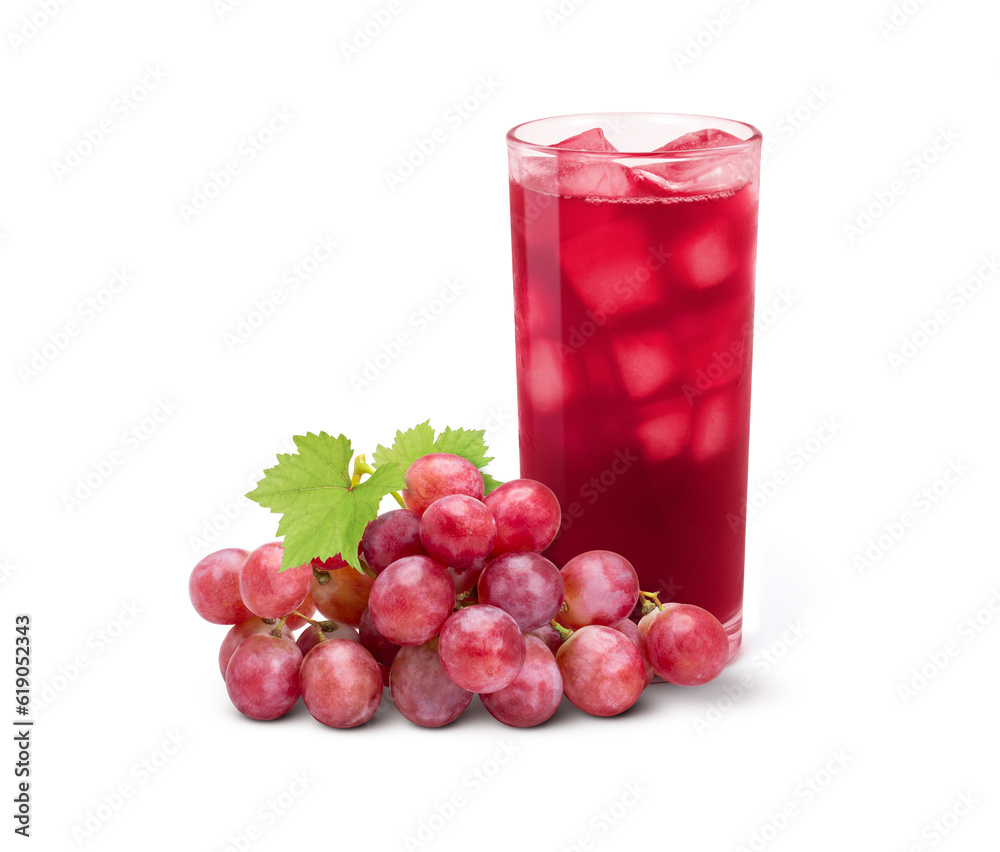 custom made wallpaper toronto digitalGlass of red grape juice with grapes fruit isolated on white background.