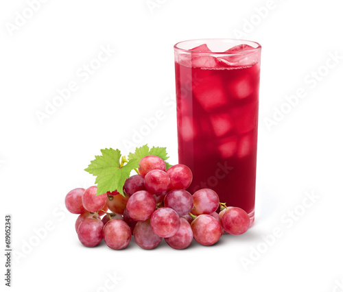 Wallpaper Mural Glass of red grape juice with grapes fruit isolated on white background. Torontodigital.ca