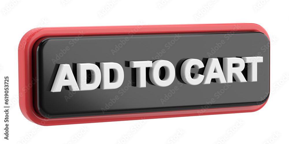 Add to cart button. 3D illustration. Add to cart button. 3D illustration.