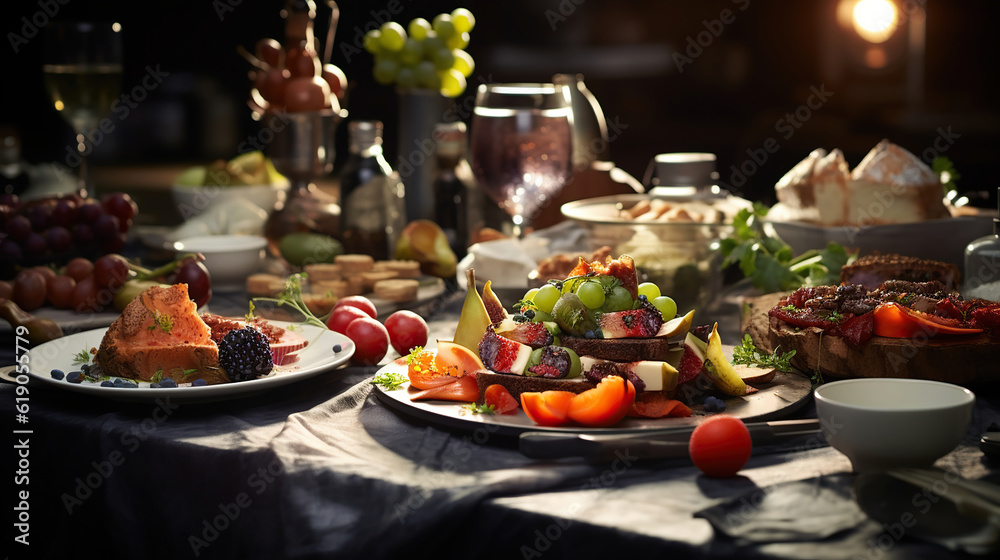 Delicious Food Plating, Culinary Artistry. Generative Ai