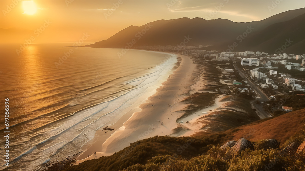Prepare to be mesmerized by the breathtaking view of My Khe Beach in Danang during the magical golden hour.