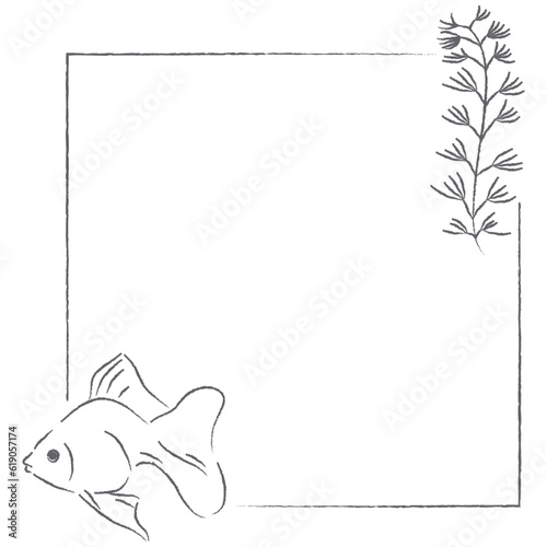 金魚のイラストフレーム