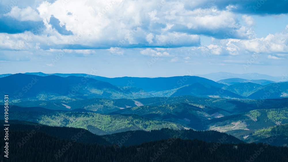 Mountain landscape in the Carpathians Ukraine, travel and healthy lifestyle.