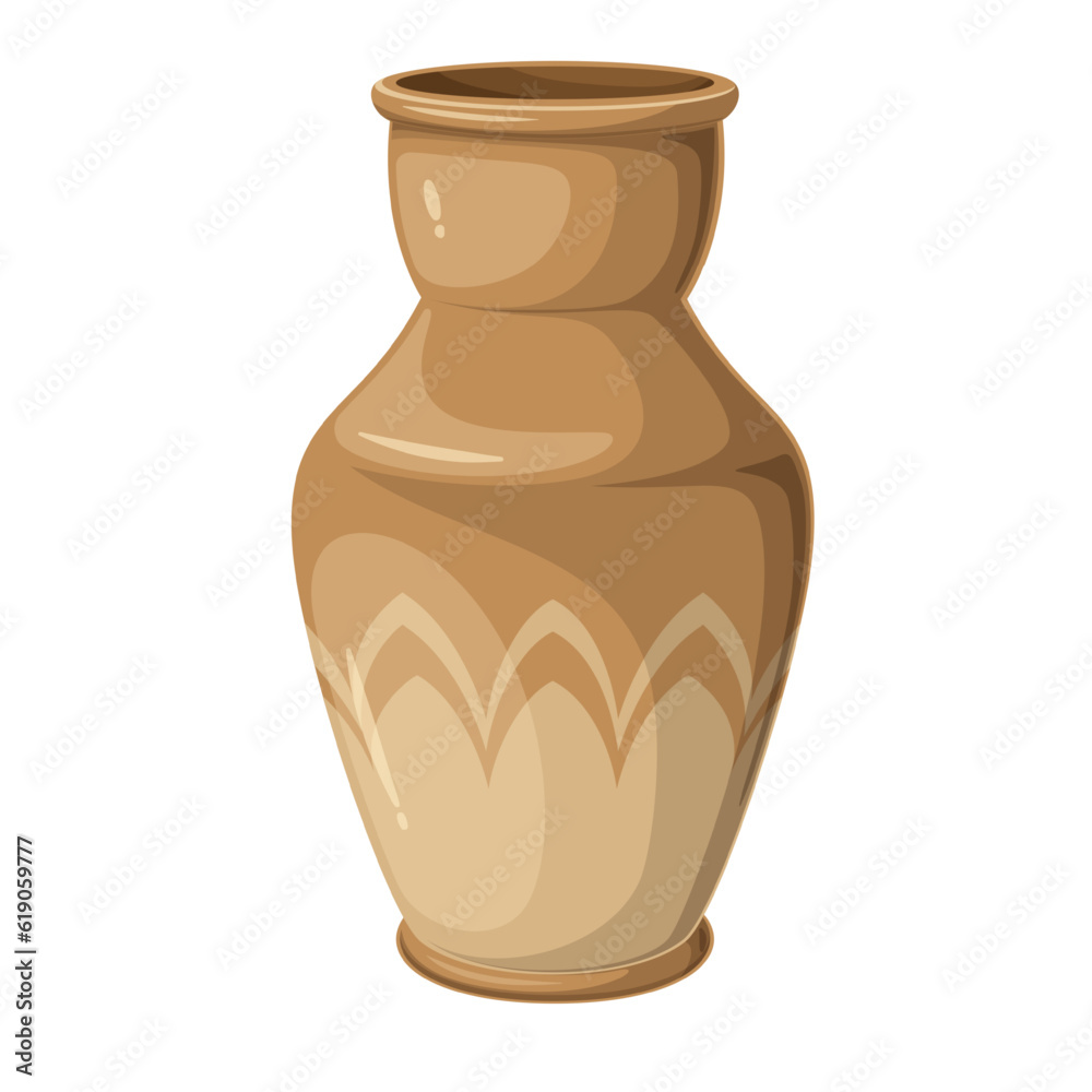Ancient Arab clay vase vector illustration. Cartoon isolated old ceramic jug, antique earthenware jar and traditional pot with pattern for oil, water and drink, vintage craft vase and ewer artifact Ancient Arab clay vase vector illustration. Cartoon isolated old ceramic jug, antique earthenware jar and traditional pot with pattern for oil, water and drink, vintage craft vase and ewer artifact