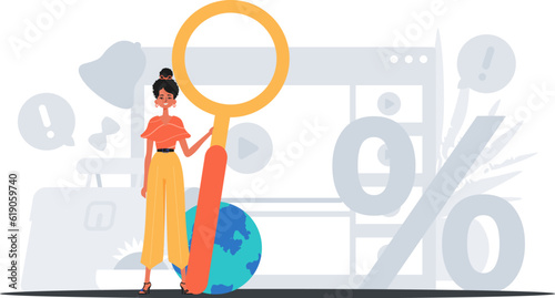 The daughter is holding a overstate methamphetamine in his handwriting . data search concept. Trendy style, Vector Illustration