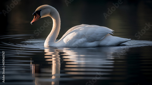 Embrace the timeless elegance of a graceful swan, gliding across a serene lake with effortless beauty.