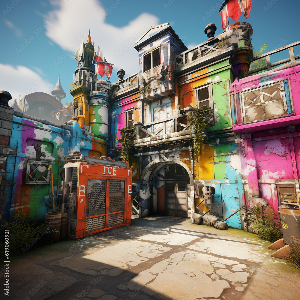 Naklejka premium castle in the city