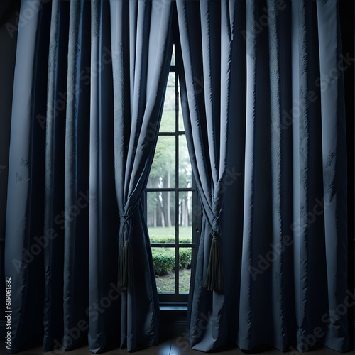 Photo of a window with a curtain and a window valance