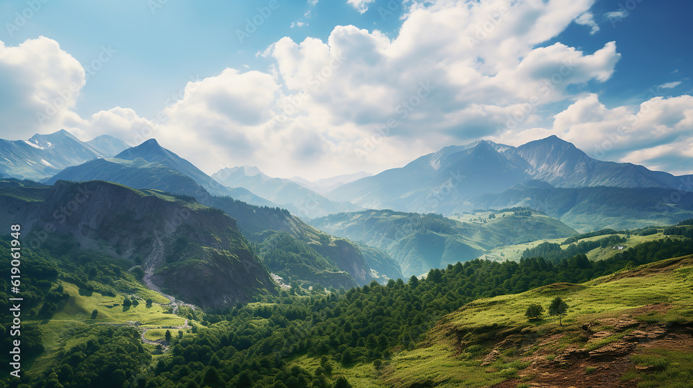 Captivating Landscapes, Mountains and Valleys. Generative Ai Captivating Landscapes, Mountains and Valleys. Generative Ai