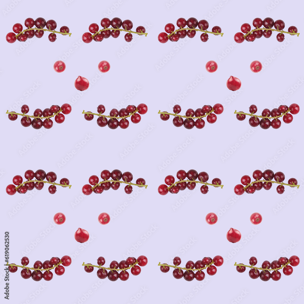 Pattern background, red currant berries, isolate Pattern background, red currant berries, isolate