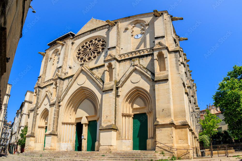 Main portal of the church Église Saint-Roch de Montpellier in Montpellier in France