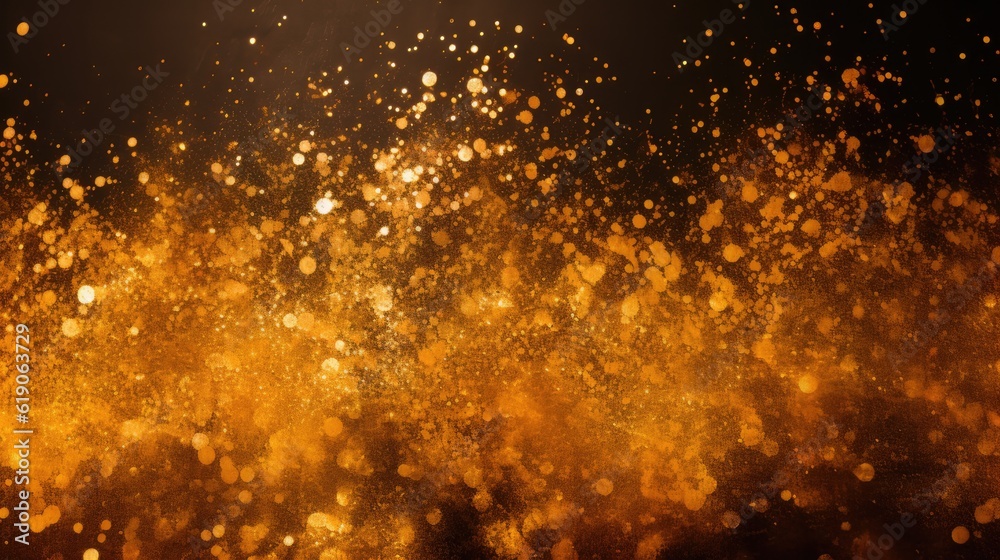 Sparkling gold glitter background in motion.
