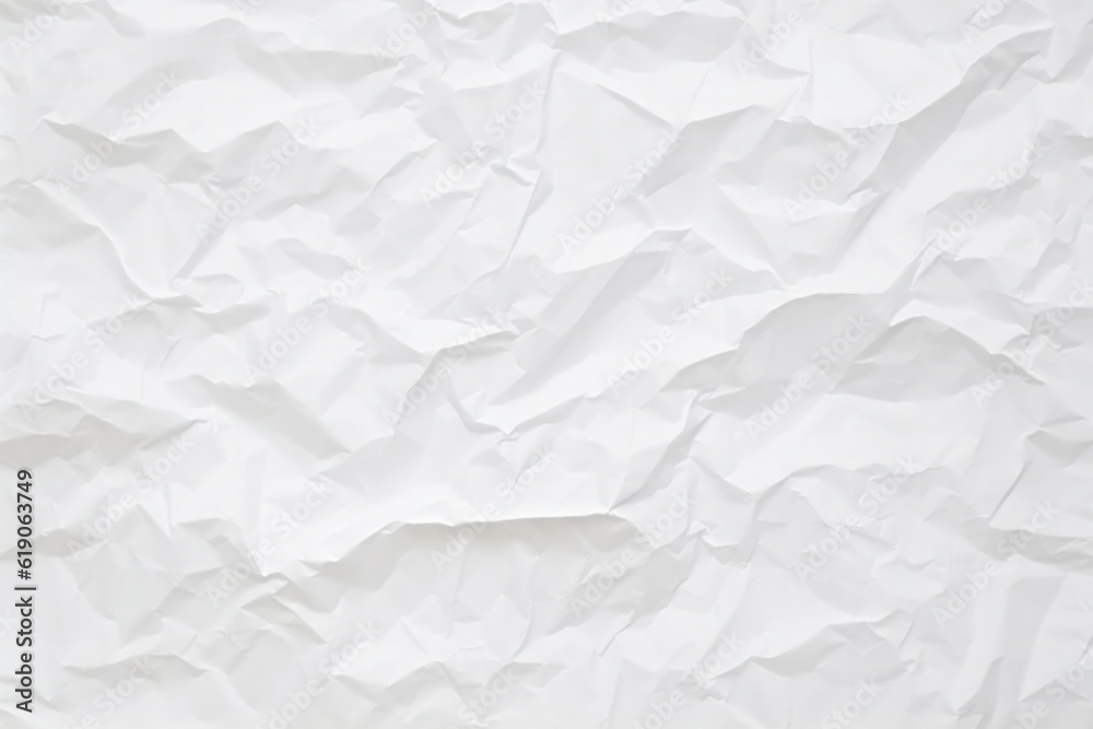 Obraz premium Abstract background of clean white crumpled paper, wrinkled, Generative AI
