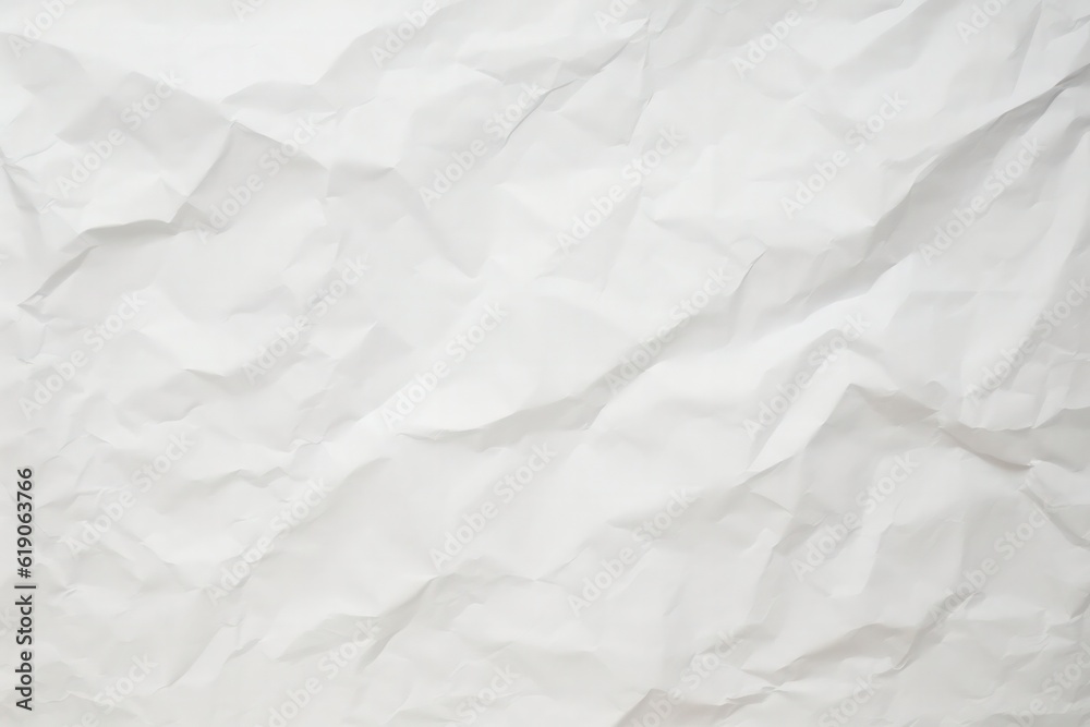 Abstract background of clean white crumpled paper, wrinkled, Generative AI Abstract background of clean white crumpled paper, wrinkled, Generative AI