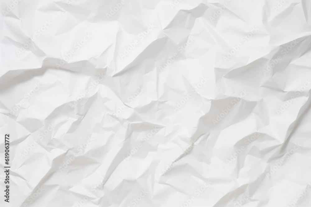 Abstract background of clean white crumpled paper, wrinkled, Generative AI Abstract background of clean white crumpled paper, wrinkled, Generative AI