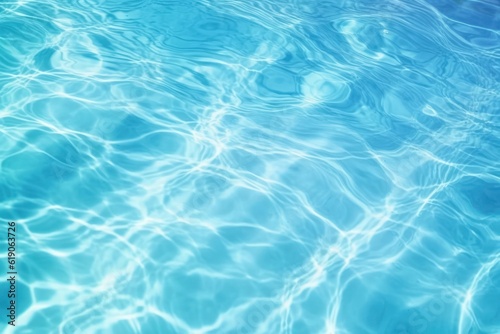 Surface of water blue swimming pool background, Generative AI © tonstock