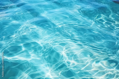 Surface of water blue swimming pool background, Generative AI © tonstock