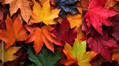 Vibrant Autumn Leaves  Nature s Color Palette. Generative Ai