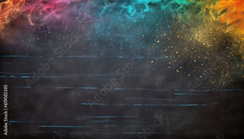 Photo of a vibrant rainbow of colored smoke against a black background