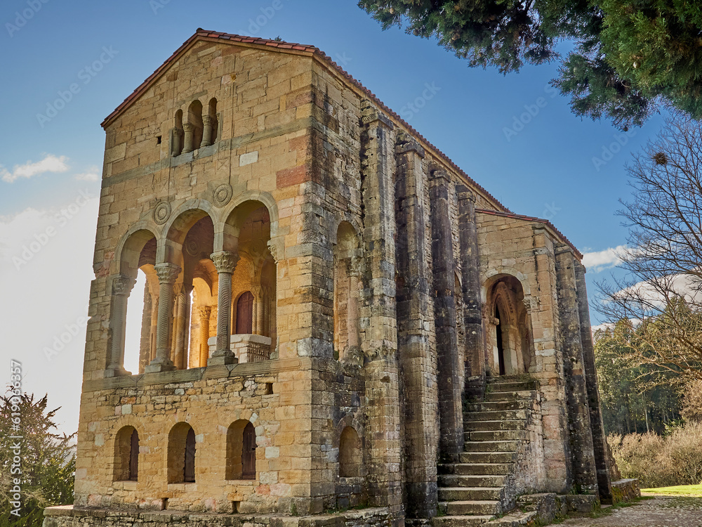 Church of Santa Maria del Naranco, Spanish pre-Romanesque architecture near Oviedo. Asturias, Spain, Europe