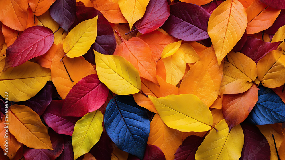 Vibrant Autumn Leaves, Nature's Color Palette. Generative Ai