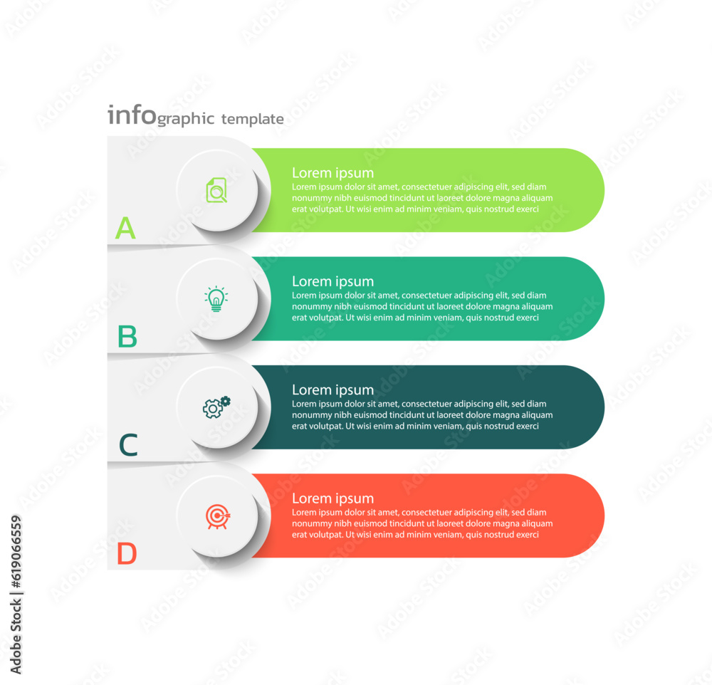 Modern business infographic template colorful design with 4 step