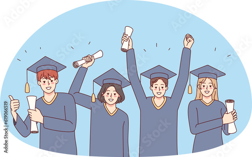 Excited student celebrate college graduation