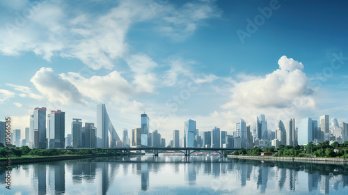 City Skylines  Majestic Urban Landscapes. Generative Ai