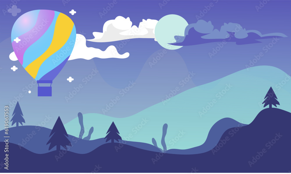A hot air balloon background with space for text