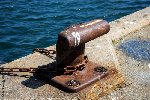traditional mooring iron and chain 