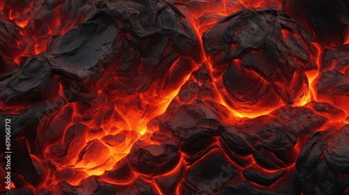 Hot lava texture background. AI generated.
