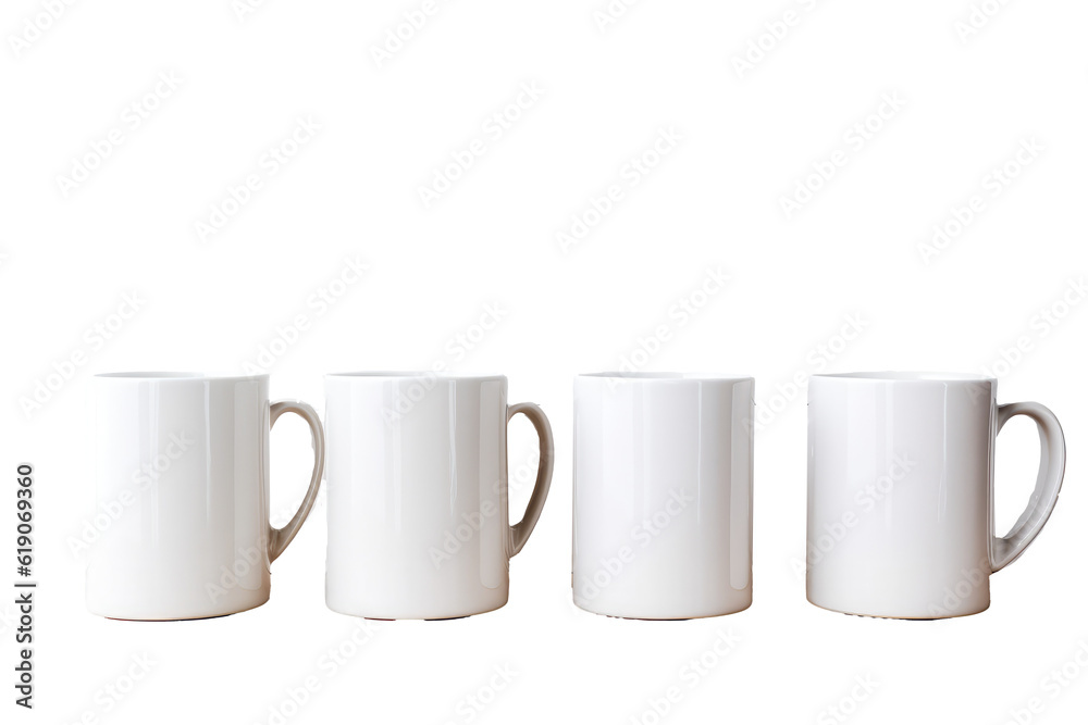 kitchen Coffee mugs, Transparent background. generative AI