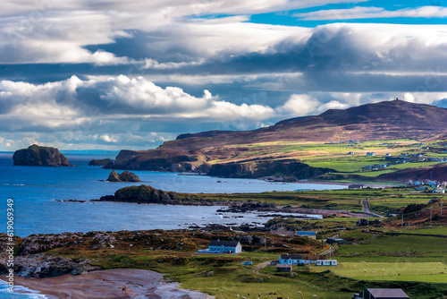Aerial view of Malin Head, the northernmost point of Ireland, boasting stunning natural beauty and rugged coastline