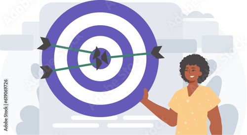 The Guy holds in his handwrite a devour with arrow that hit the digest . digital overlie concept. Trendy style, Vector Illustration