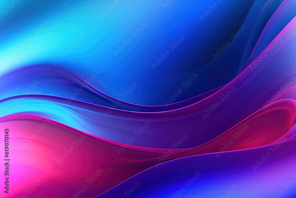 Fototapeta premium A blue and pink background with wavy lines, created with Generative Ai Technology