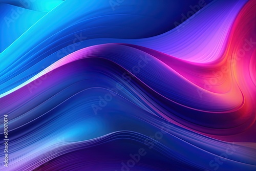 A blue and pink abstract background with wavy lines, created with Generative Ai Technology