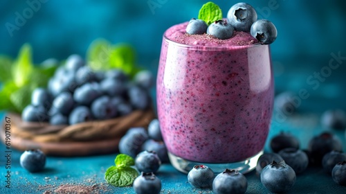 Blueberry smoothie  Generative AI