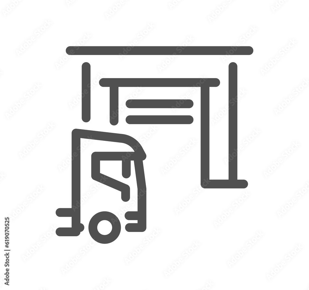 Truck logistics related icon outline and linear symbol.
Truck logistics related icon outline and linear symbol.