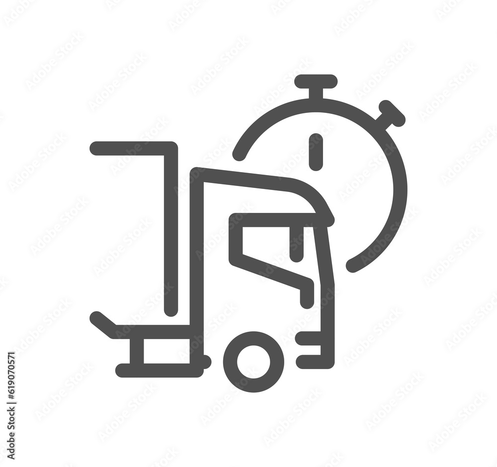 Truck logistics related icon outline and linear symbol.
Truck logistics related icon outline and linear symbol.