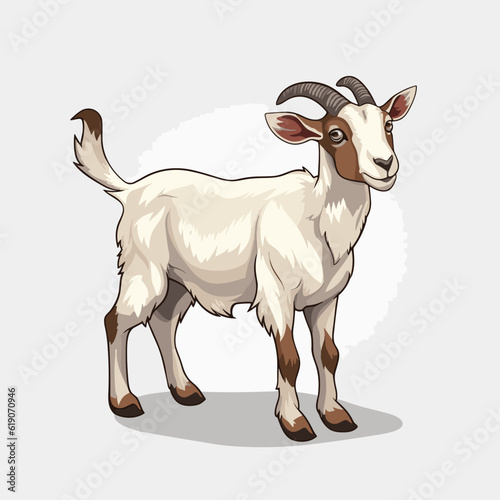 Goat hand-drawn illustration. Goat. Vector doodle style cartoon illustration