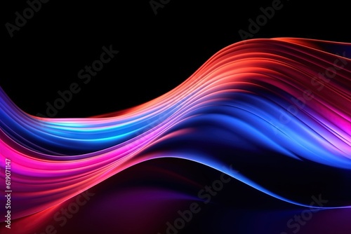 A colorful wave of light on a black background, created with Generative Ai Technology