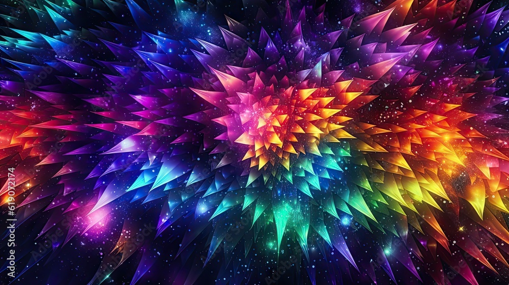 Obraz premium A colorful abstract background with stars and lights, created with Generative Ai Technology