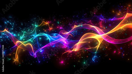 A colorful abstract background with lots of lights, created with Generative Ai Technology