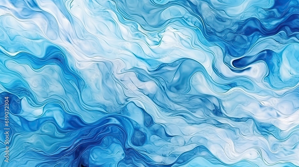 Fototapeta premium An abstract painting of blue and white colors, created with Generative Ai Technology