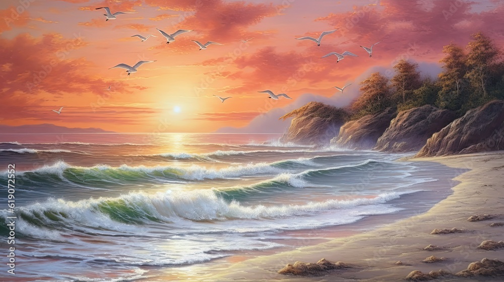 Fototapeta premium sunset on the beach