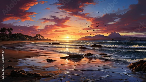 sunset on the beach