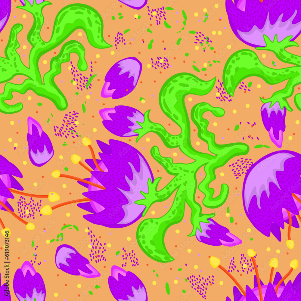 Vector seamless abstract floral pattern.