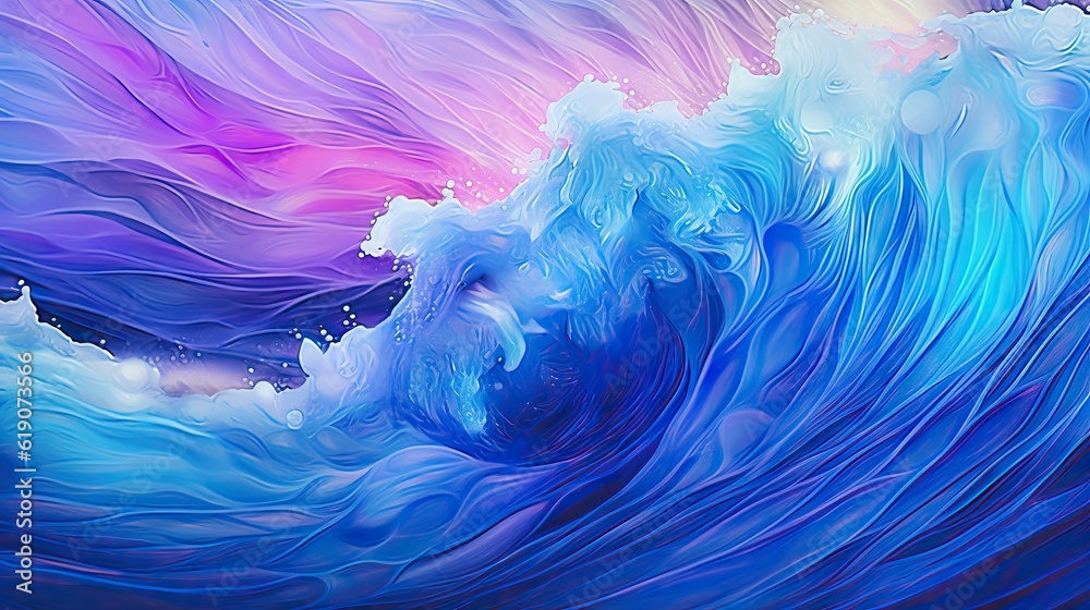 Obraz premium A painting of a wave in the ocean, created with Generative Ai Technology