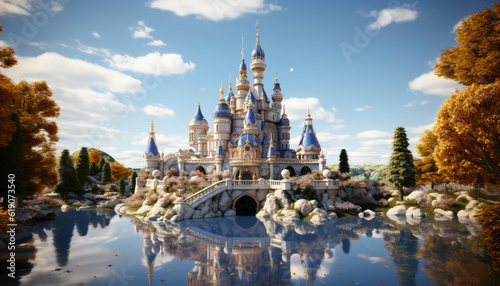 Enchanted 3D Fairytale Castle, created with Generative Al technology. © Uwe Lietz